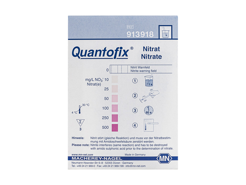 德國MN QUANTOFIX硝酸鹽半定量測試條 （Nitrate 500）913918