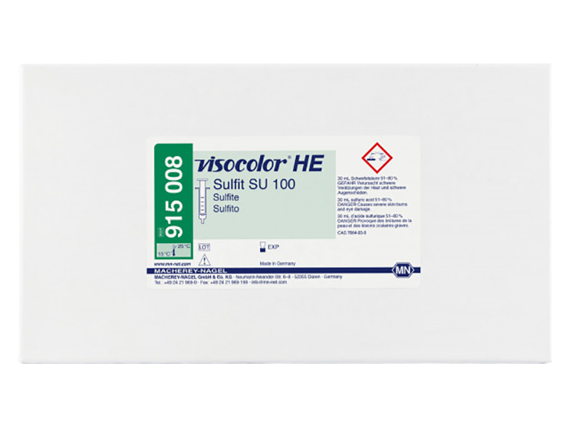 德國(guó)MN VISOCOLOR HE亞硫酸鹽SU 100滴定測(cè)試盒 （Sulfite）915008 / 915208 （補(bǔ)充裝）