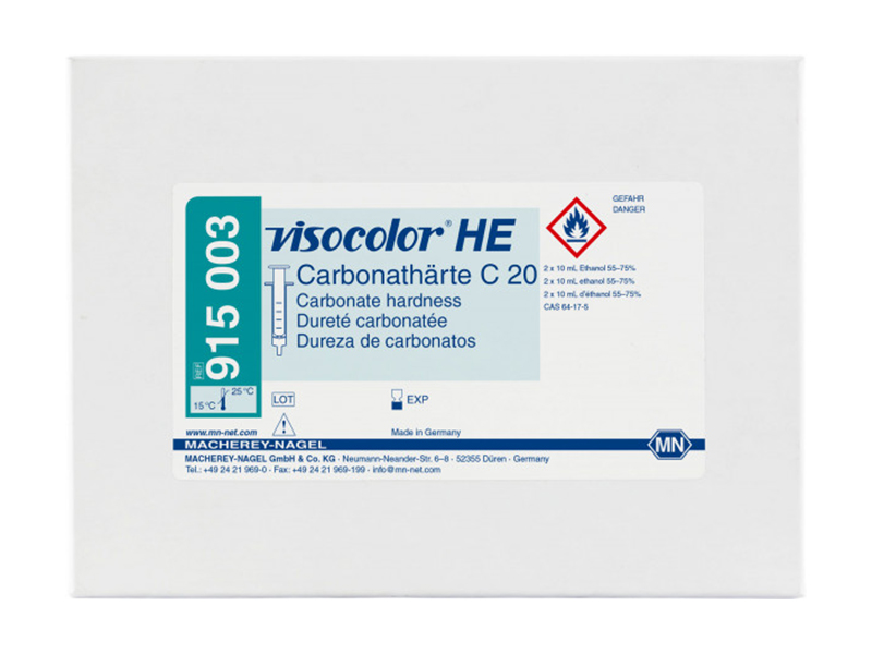 德國(guó)MN VISOCOLOR HE碳酸鹽硬度C 20滴定測(cè)試盒 ( Carbonate hardness ) 915003 / 915203（補(bǔ)充裝）